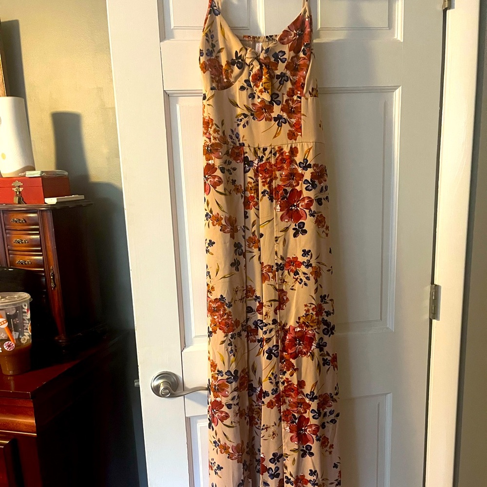 Light pink/beige floral jumpsuit /dress